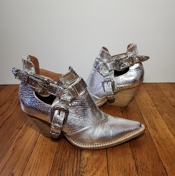 Jeffrey Campbell & Free People Silver Icon Western Booties - Picture 9 of 12